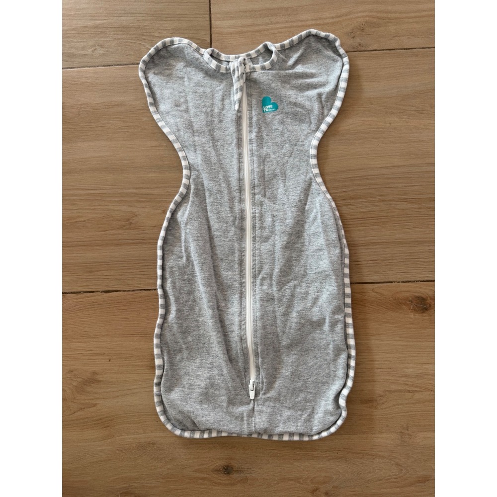 Love To Dream Swaddle UP Original Gray Striped Trim Newborn 5-8.5 lbs Stage 1